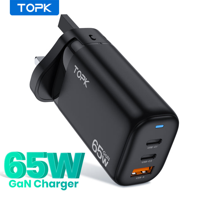 USB Phone Charger for iPhone PD Fast Charge - The Well Being The Well Being China / UK Black 65W PD Ludovick-TMB USB Phone Charger for iPhone PD Fast Charge