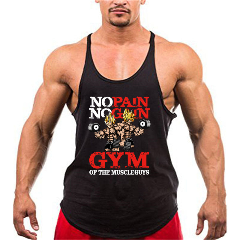 Bodybuilding Stringer Tank Tops Men Anime funny Clothing No Pain No Gain vest Fitness clothing Cotton gym singlets - The Well Being The Well Being Ludovick-TMB Bodybuilding Stringer Tank Tops Men Anime funny Clothing No Pain No Gain vest Fitness clothing Cotton gym singlets