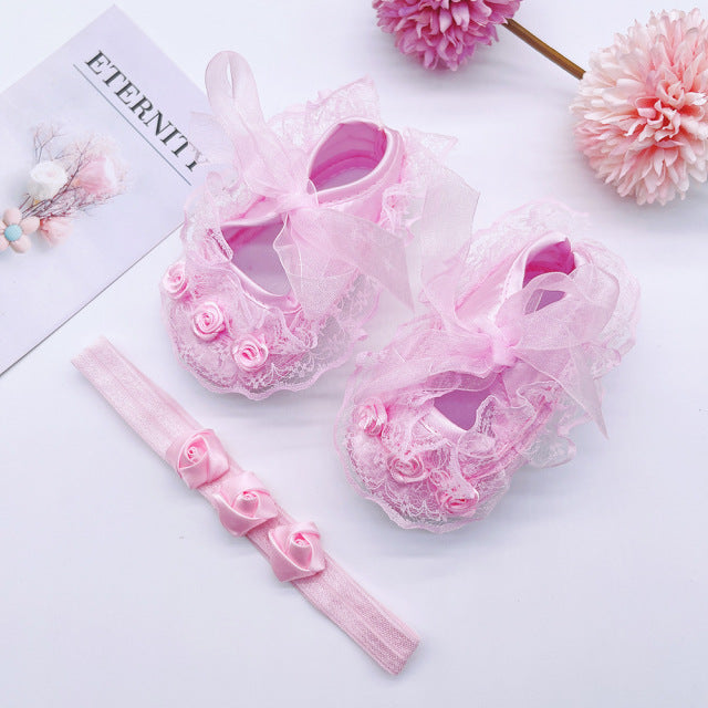 Baby Shoes Baptism White Bowknot Baby Girl Lace Shoes Headband Set Toddler Prewalker Cute Baby Soft Shoes for 0-18M Kids - The Well Being The Well Being Pink 6 / 0-6Months Ludovick-TMB Baby Shoes Baptism White Bowknot Baby Girl Lace Shoes Headband Set Toddler Prewalker Cute Baby Soft Shoes for 0-18M Kids