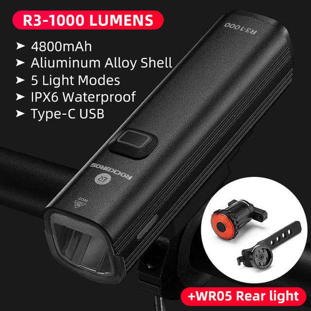 Waterproof Bicycle Headlight with 1600 Lumen LED for Safe and Efficient Night Rides - The Well Being The Well Being R3-1000LM WR05 / United States Ludovick-TMB Waterproof Bicycle Headlight with 1600 Lumen LED for Safe and Efficient Night Rides