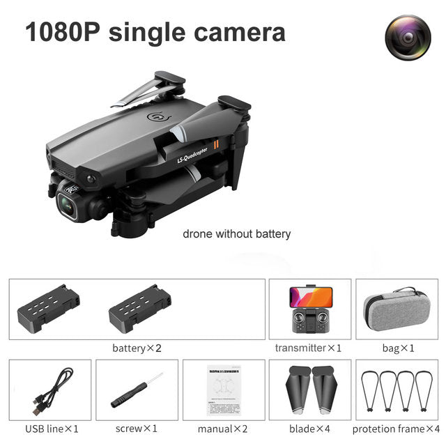 VR Mini Drone 4K HD Profesional Aerial Photography Folding Quadcopter With Dual Cameras - The Well Being The Well Being 1080P 1C 2B / UK Ludovick-TMB VR Mini Drone 4K HD Profesional Aerial Photography Folding Quadcopter With Dual Cameras